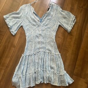Stella Laguna Beach Light Blue Floral Mini Dress